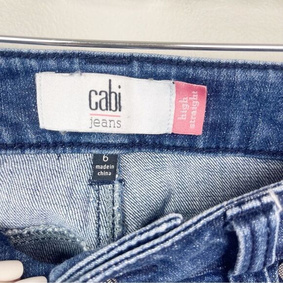 Cabi #3750 Tuxedo High Straight Jeans, Size 6 - Picture 4 of 8